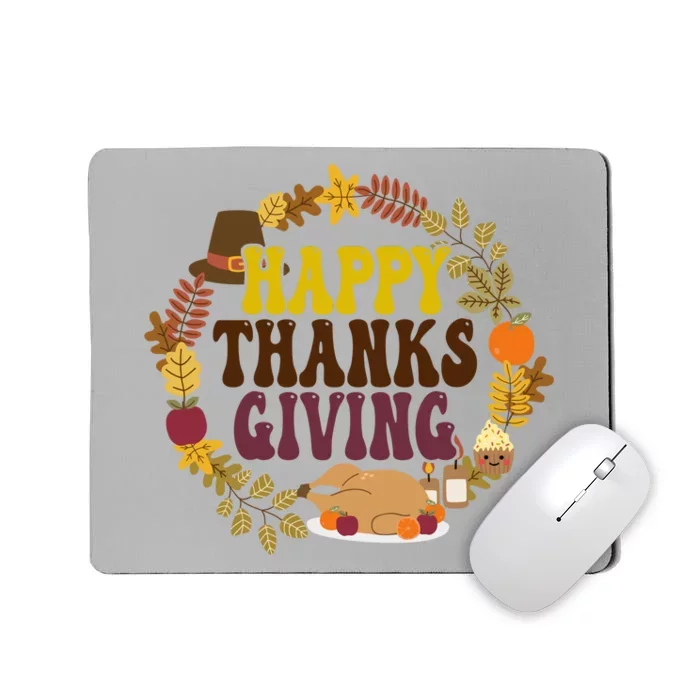 Happy Thanksgiving Fall Holiday Mousepad