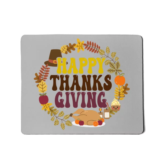 Happy Thanksgiving Fall Holiday Mousepad