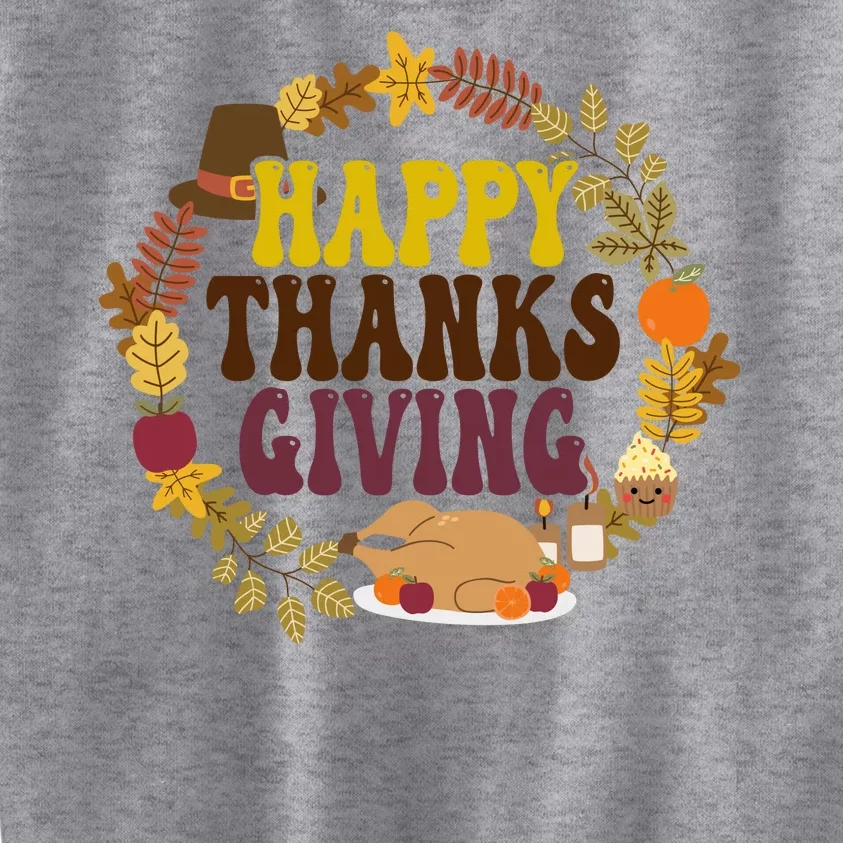 Happy Thanksgiving Fall Holiday Kids Sweatshirt