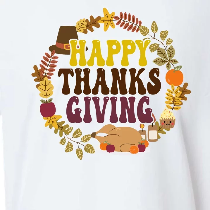 Happy Thanksgiving Fall Holiday Sueded Cloud Jersey T-Shirt