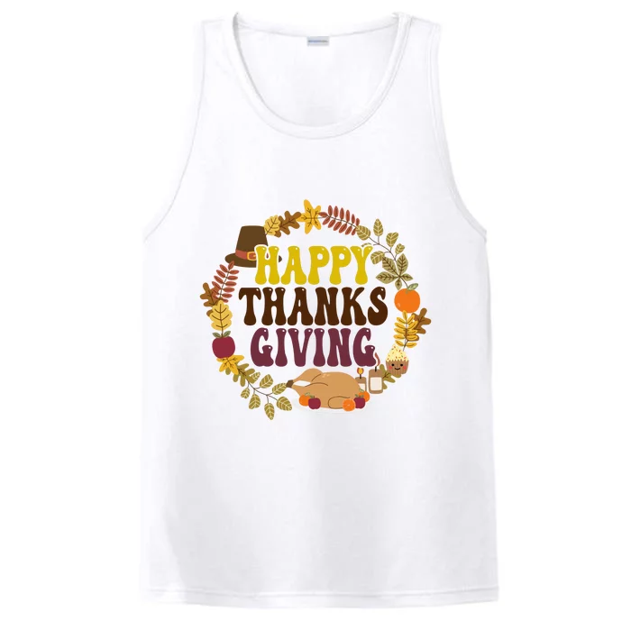 Happy Thanksgiving Fall Holiday Performance Tank