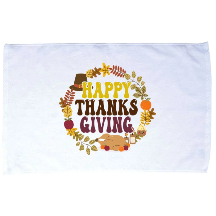 Happy Thanksgiving Fall Holiday Microfiber Hand Towel