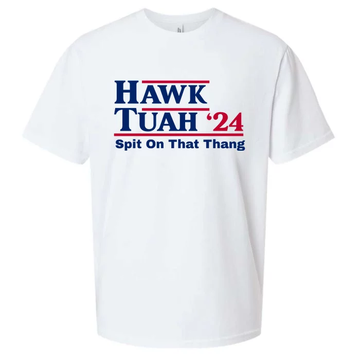 Hawk Tuah Funny Saying Sueded Cloud Jersey T-Shirt