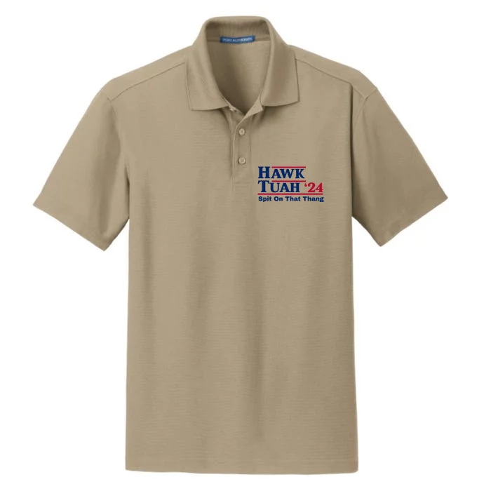 Hawk Tuah Funny Saying Dry Zone Grid Performance Polo