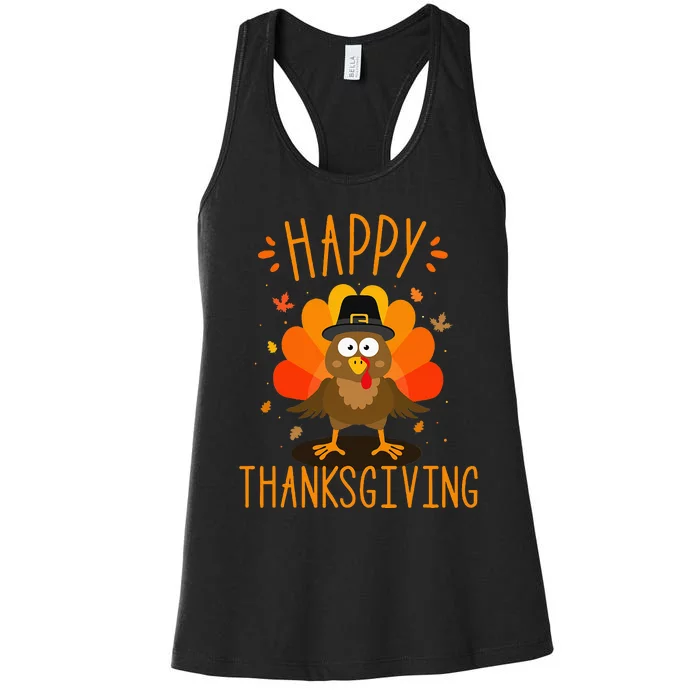 Happy Thanksgiving For Turkey Day Family Dinner Women's Racerback Tank