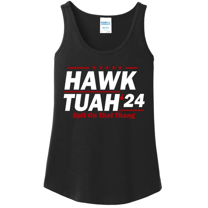 Hawk Tuah Funny Saying Ladies Essential Tank