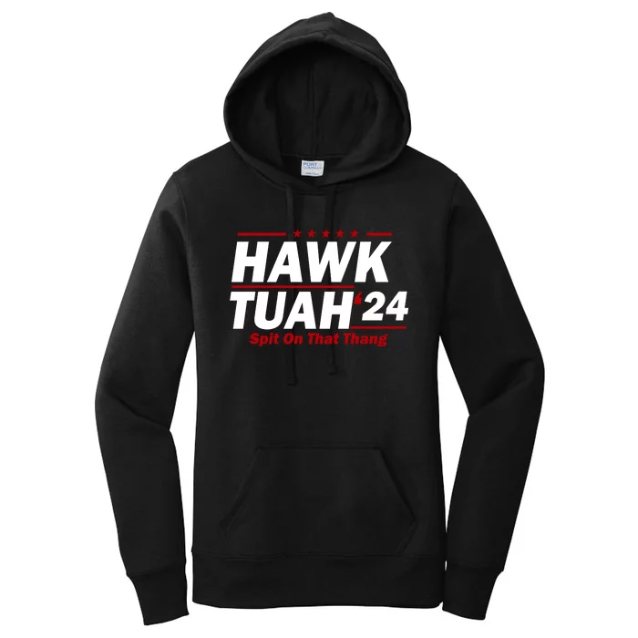 Hawk Tuah Funny Saying Women's Pullover Hoodie