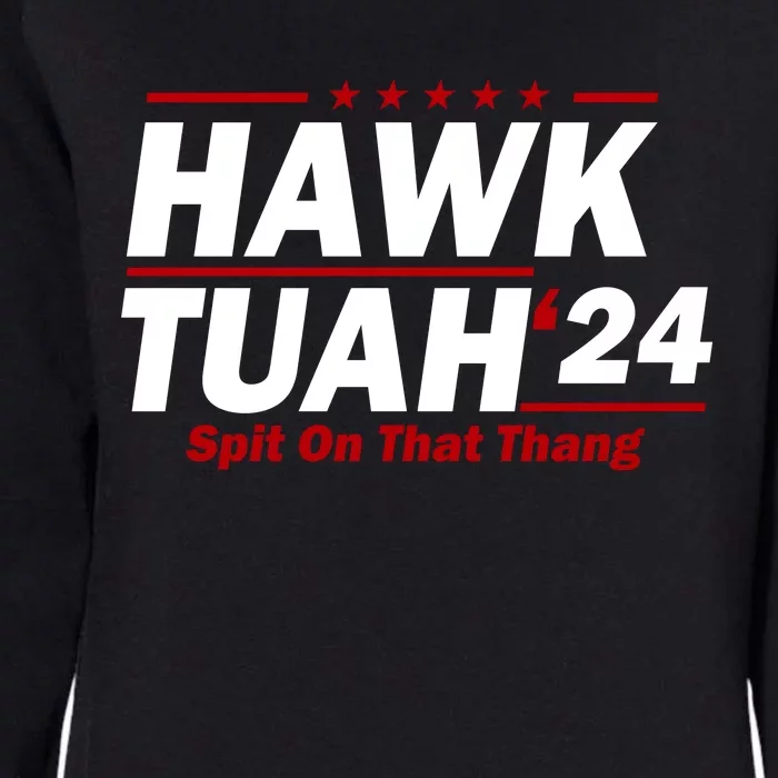 Hawk Tuah Funny Saying Womens California Wash Sweatshirt