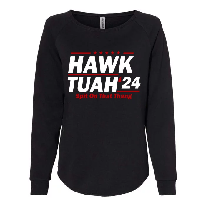 Hawk Tuah Funny Saying Womens California Wash Sweatshirt