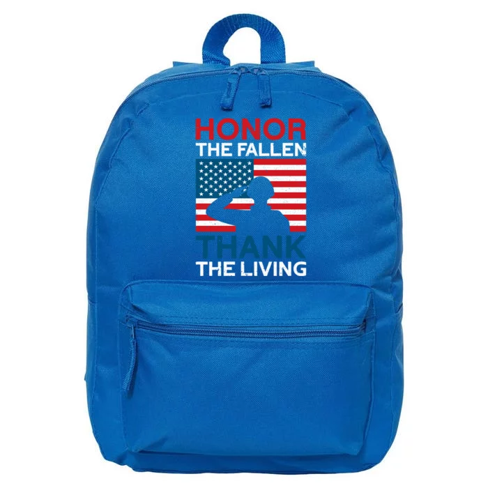 Honor The Fallen Thank The Living Usa Flag American Veteran Gift 16 in Basic Backpack