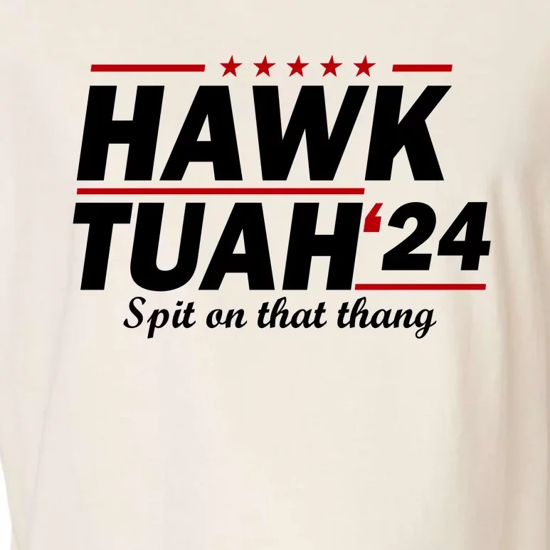 Hawk Tuah Funny Saying Garment-Dyed Women's Muscle Tee