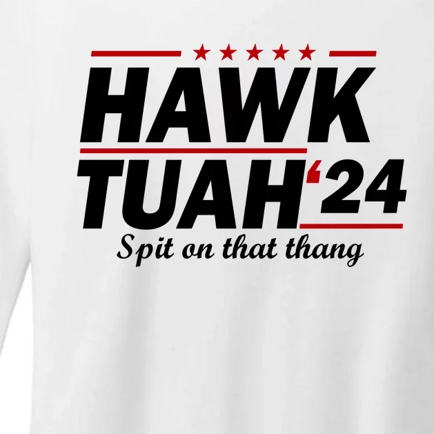 Hawk Tuah Funny Saying Womens CVC Long Sleeve Shirt