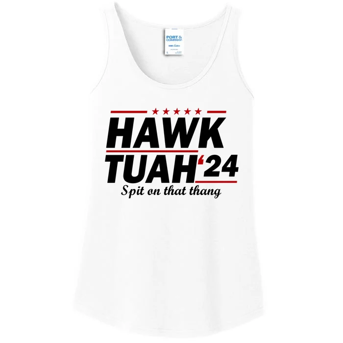 Hawk Tuah Funny Saying Ladies Essential Tank