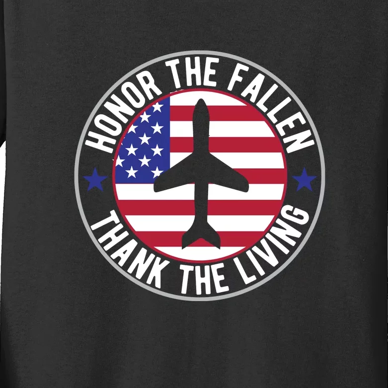 Honor The Fallen Thank The Living Memorial Day Gift Kids Long Sleeve Shirt