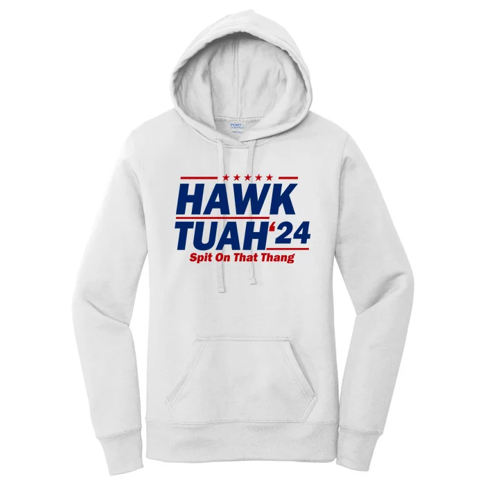 Hawk Tuah Funny Saying Women's Pullover Hoodie