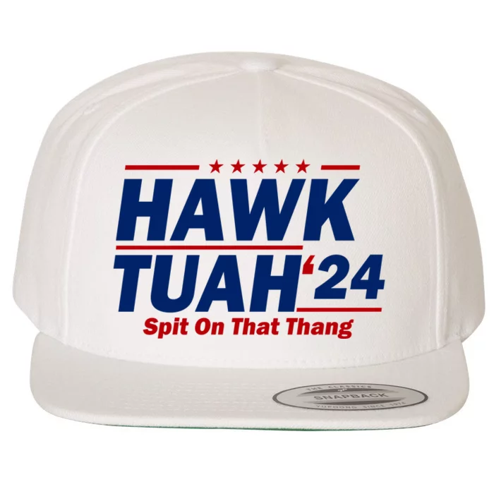 Hawk Tuah Funny Saying Wool Snapback Cap