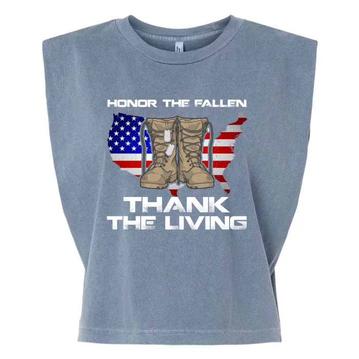 Honor The Fallen Thank The Living Military Veteran Gift Garment-Dyed Women's Muscle Tee