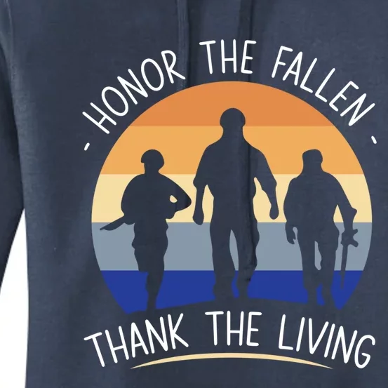 Honor The Fallen Thank The Living Usa Veteran Veterans Day Meaningful Gift Women's Pullover Hoodie