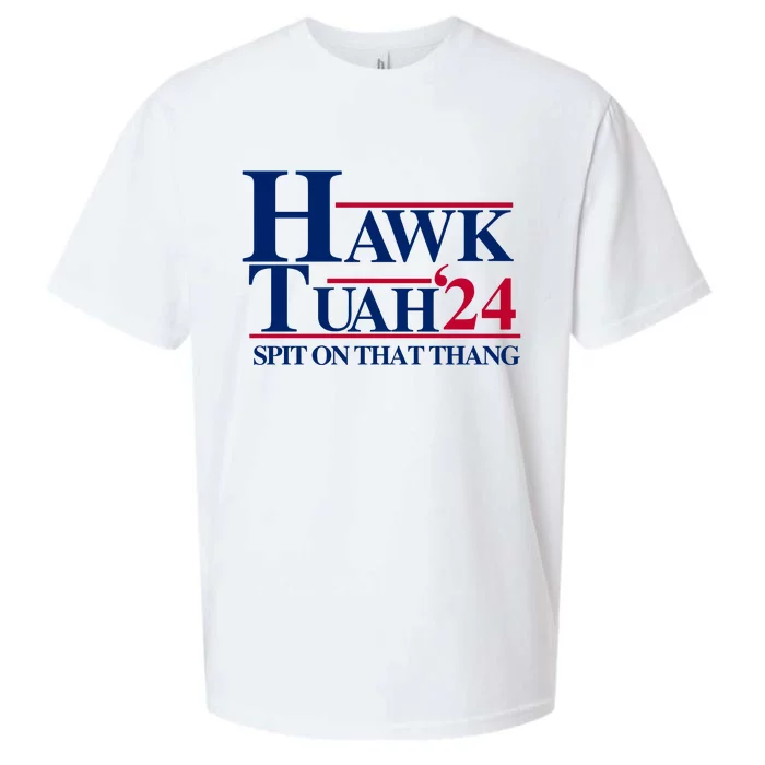 Hawk Tuah Funny Saying Sueded Cloud Jersey T-Shirt