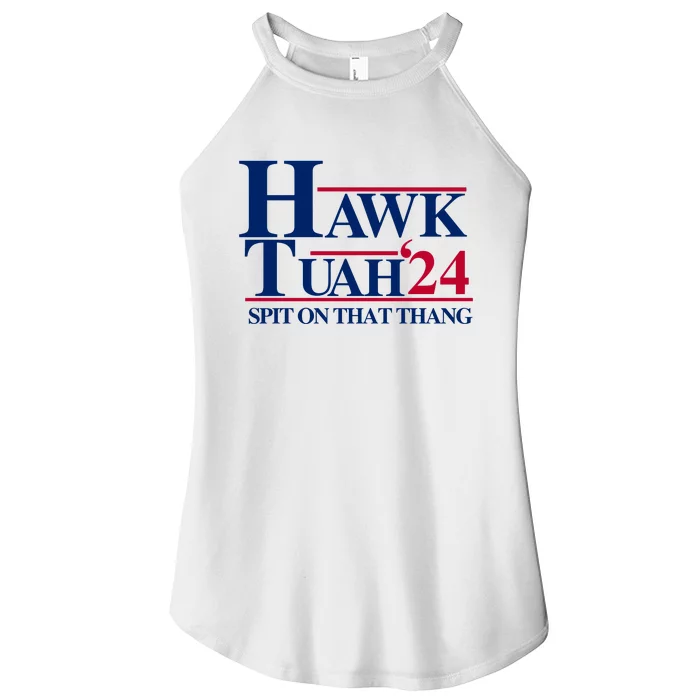 Hawk Tuah Funny Saying Women’s Perfect Tri Rocker Tank