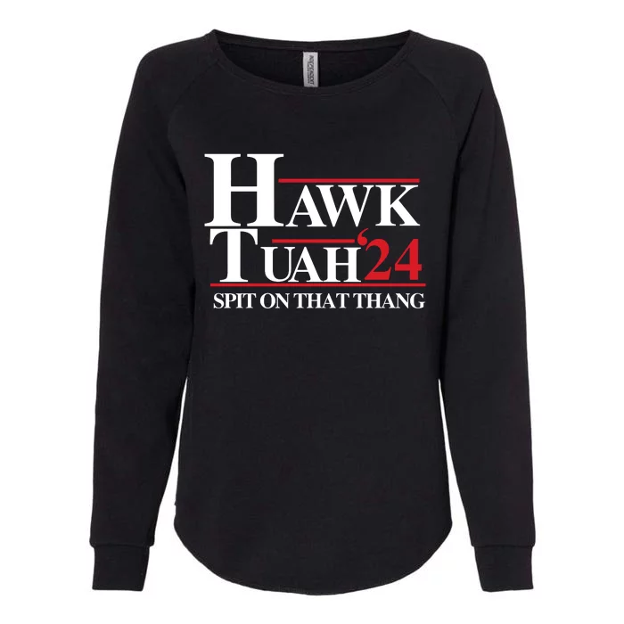 Hawk Tuah Funny Saying Womens California Wash Sweatshirt