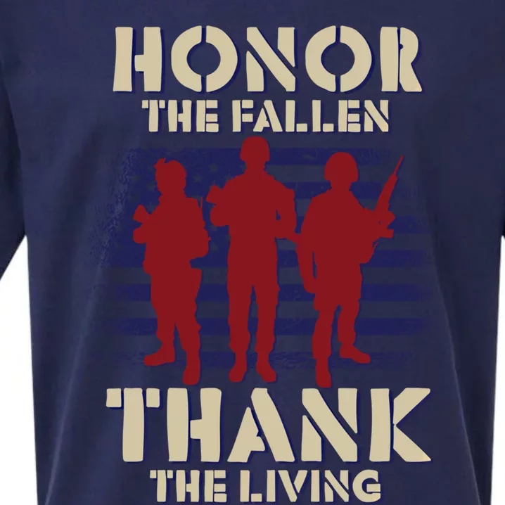 Honor The Fallen Thank The Living Patriotic Memorial Day Meaningful Gift Sueded Cloud Jersey T-Shirt