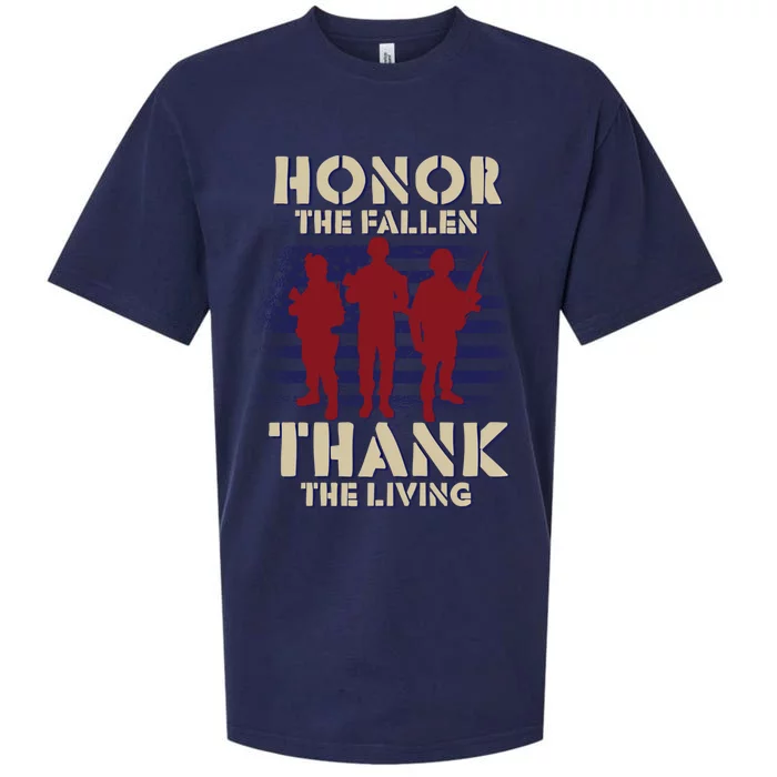 Honor The Fallen Thank The Living Patriotic Memorial Day Meaningful Gift Sueded Cloud Jersey T-Shirt