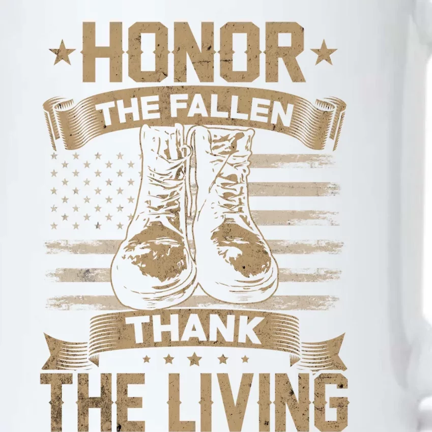 Honor The Fallen Thank The Living Memorial Day Veterans Day Gift Black Color Changing Mug