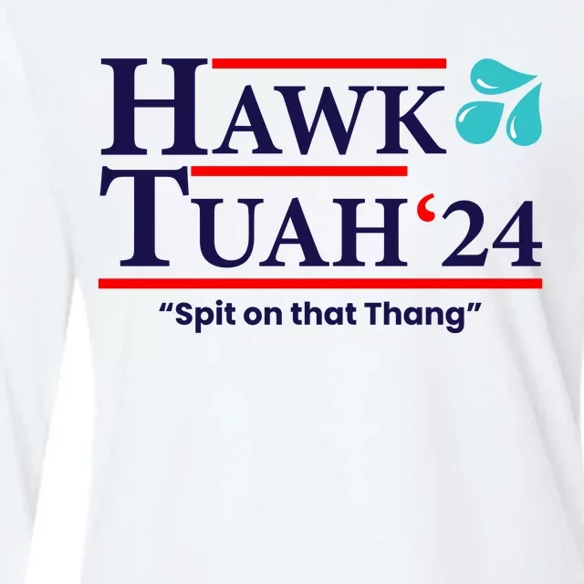 Hawk Tuah Funny Saying Womens Cotton Relaxed Long Sleeve T-Shirt