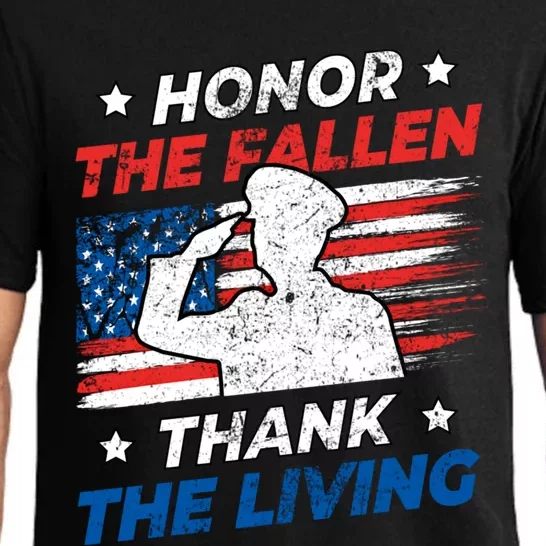 Honor The Fallen Thank The Living Patriotic Military Us Flag Gift Pajama Set