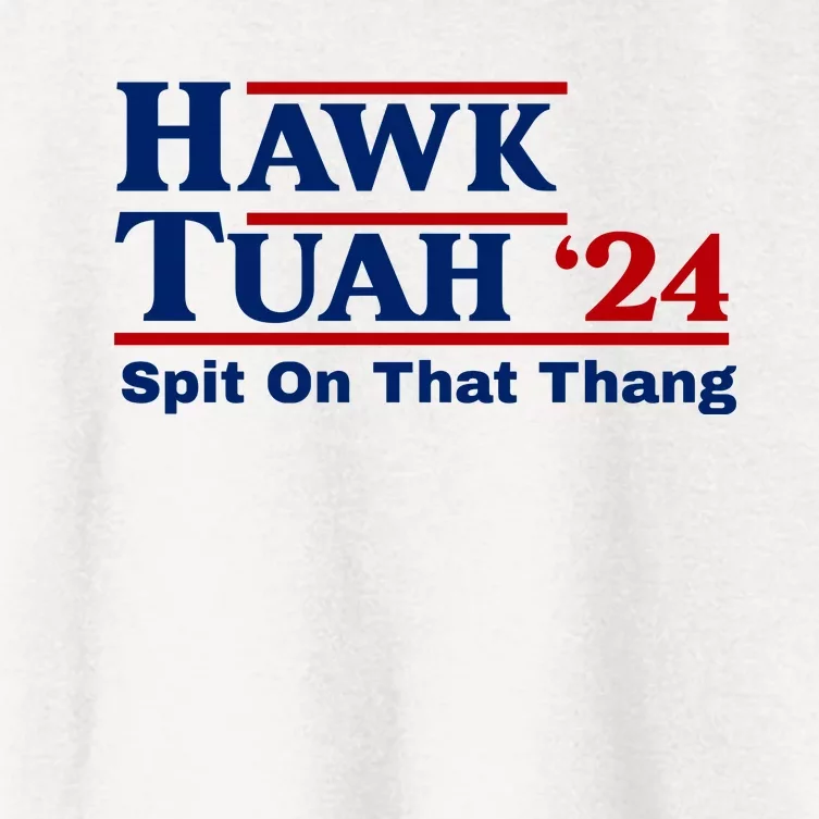 Hawk Tuah Funny Saying Women's Crop Top Tee