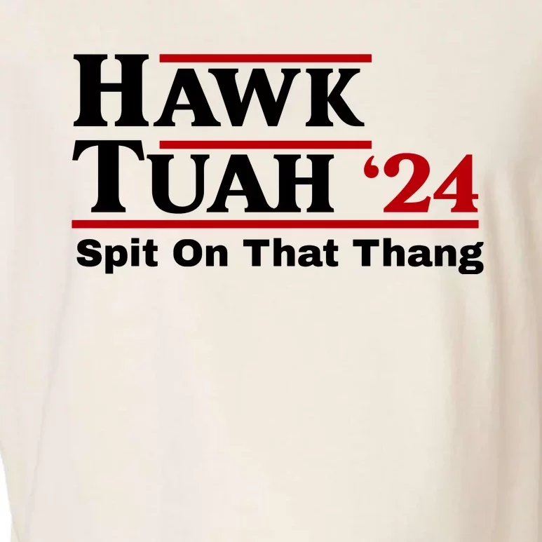 Hawk Tuah Funny Saying Garment-Dyed Women's Muscle Tee