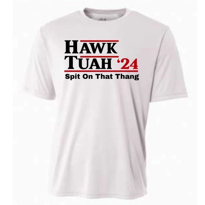 Hawk Tuah Funny Saying Cooling Performance Crew T-Shirt