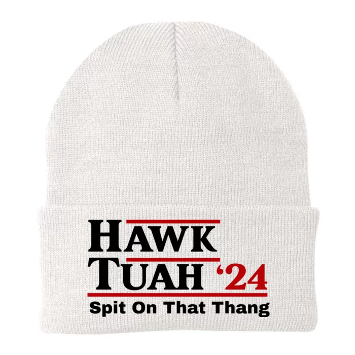 Hawk Tuah Funny Saying Knit Cap Winter Beanie