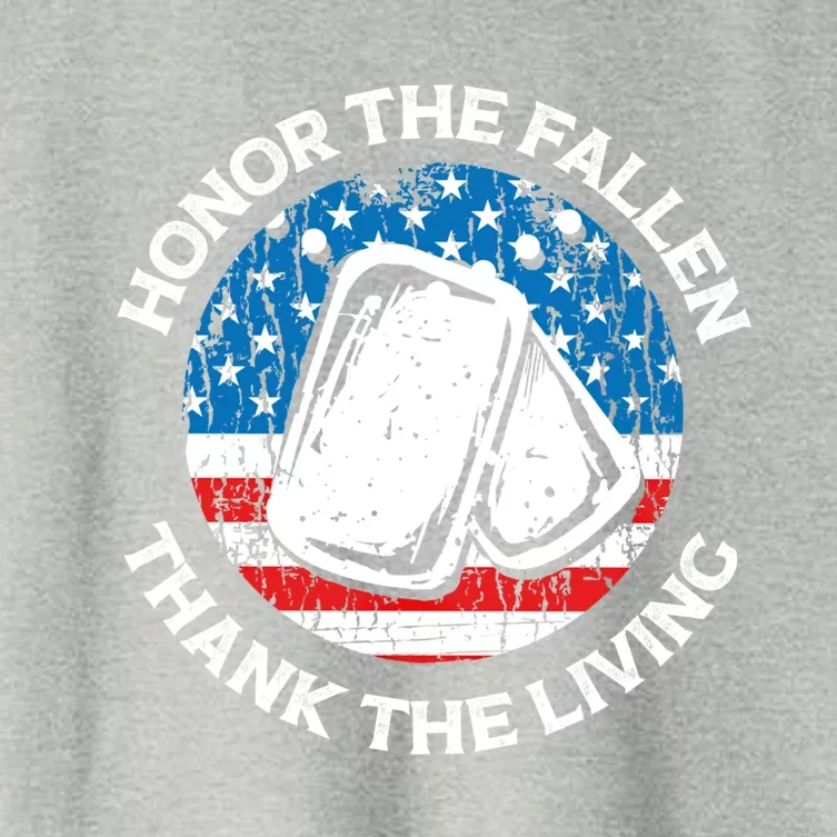 Honor The Fallen Thank The Living Veterans Day Appreciation Gift Women's Crop Top Tee