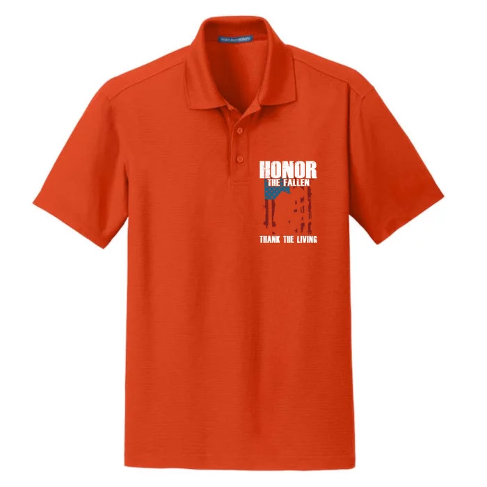 Honor The Fallen Usa Flag Military Veteran Support Gift Funny Gift Dry Zone Grid Performance Polo