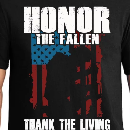 Honor The Fallen Usa Flag Military Veteran Support Gift Funny Gift Pajama Set