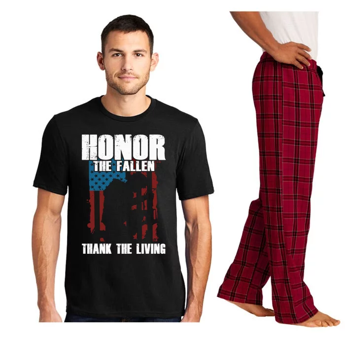 Honor The Fallen Usa Flag Military Veteran Support Gift Funny Gift Pajama Set