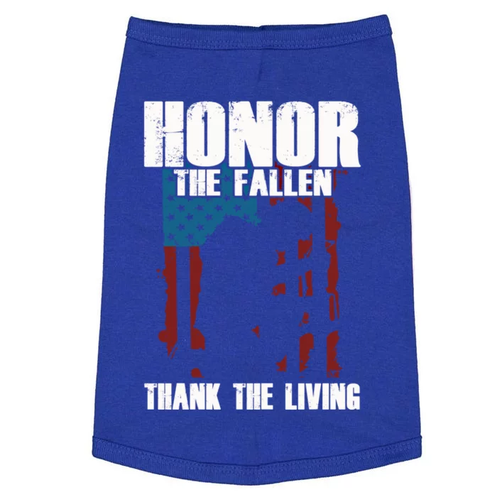 Honor The Fallen Usa Flag Military Veteran Support Gift Funny Gift Doggie Tank