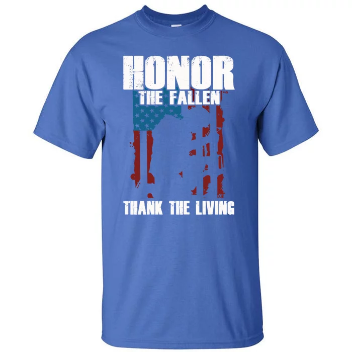 Honor The Fallen Usa Flag Military Veteran Support Gift Funny Gift Tall T-Shirt