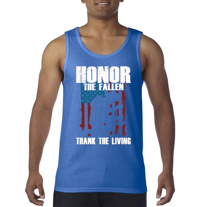 Honor The Fallen Usa Flag Military Veteran Support Gift Funny Gift Tank Top