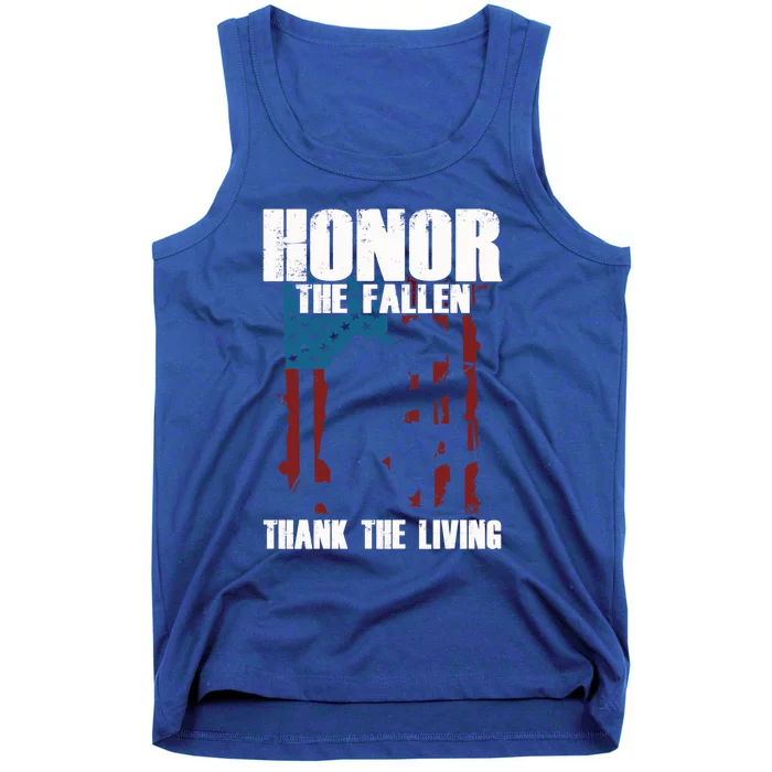 Honor The Fallen Usa Flag Military Veteran Support Gift Funny Gift Tank Top