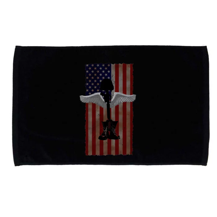 Honor The Fallen Thank The Living Military Brother Sister Cute Gift Microfiber Hand Towel