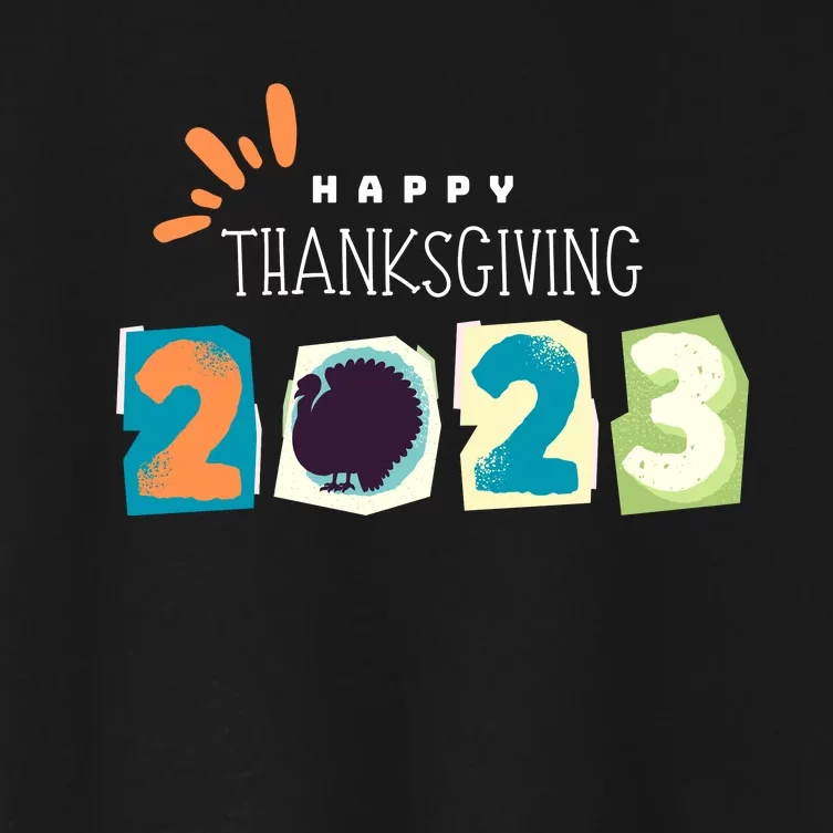 Happy Thanksgiving Fall Leaves Family Thanksgiving Tees Thanksgiving Wo Gift Women's Crop Top Tee