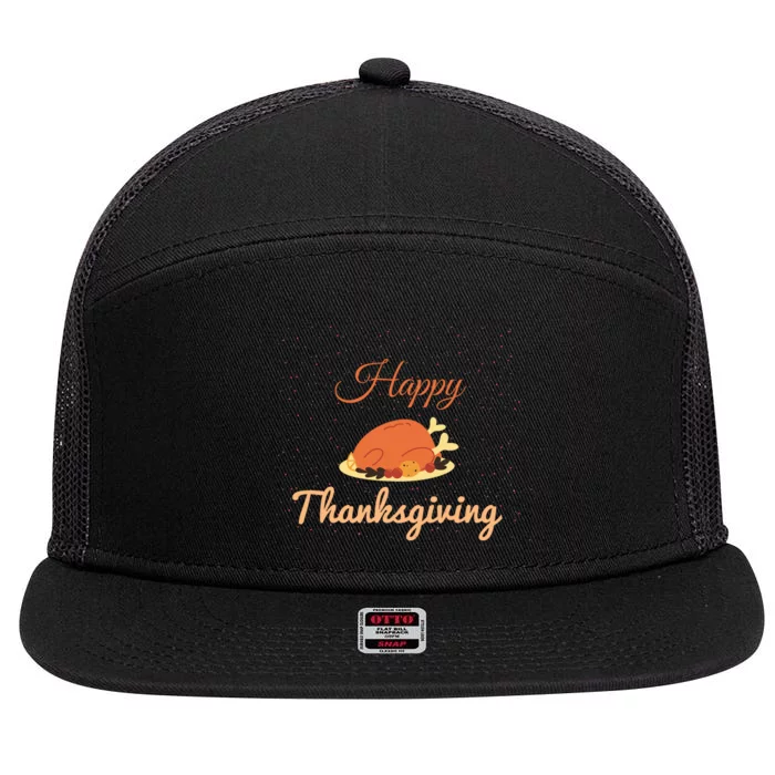 Happy Thanksgiving Fall Leaves Family Thanksgiving Tees Thanksgiving Wo Gift 7 Panel Mesh Trucker Snapback Hat