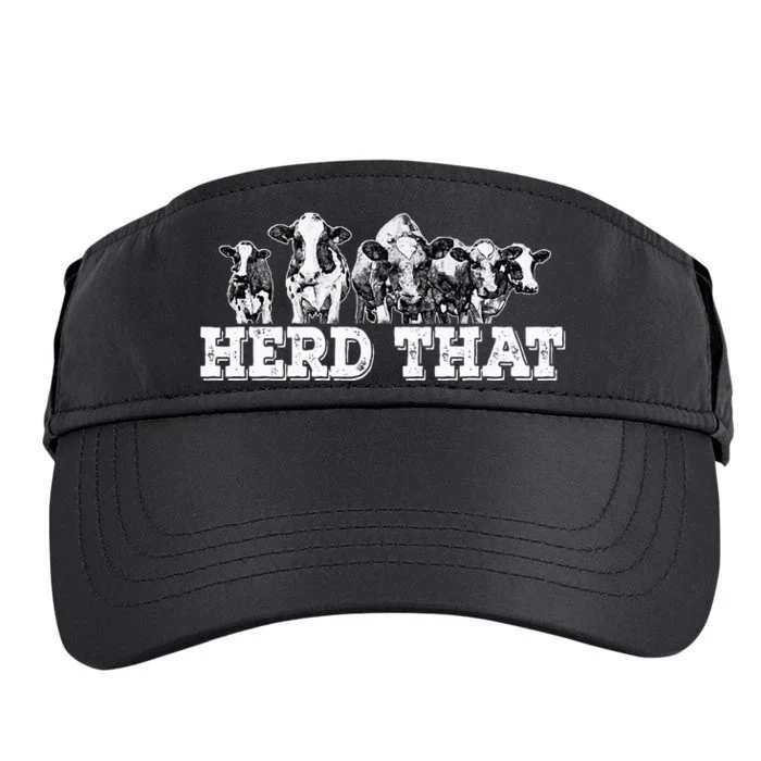 Herd That Funny Cow Lover Farmer Gift Adult Drive Performance Visor