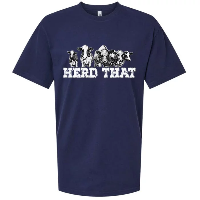 Herd That Funny Cow Lover Farmer Gift Sueded Cloud Jersey T-Shirt