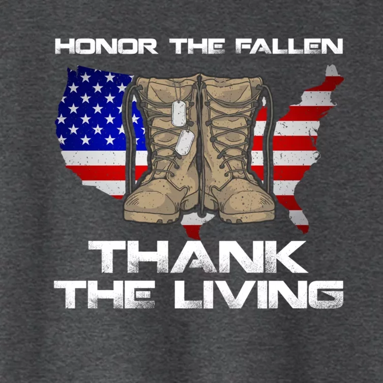 Honor The Fallen Thank The Living Military Veteran Gift Women's Crop Top Tee