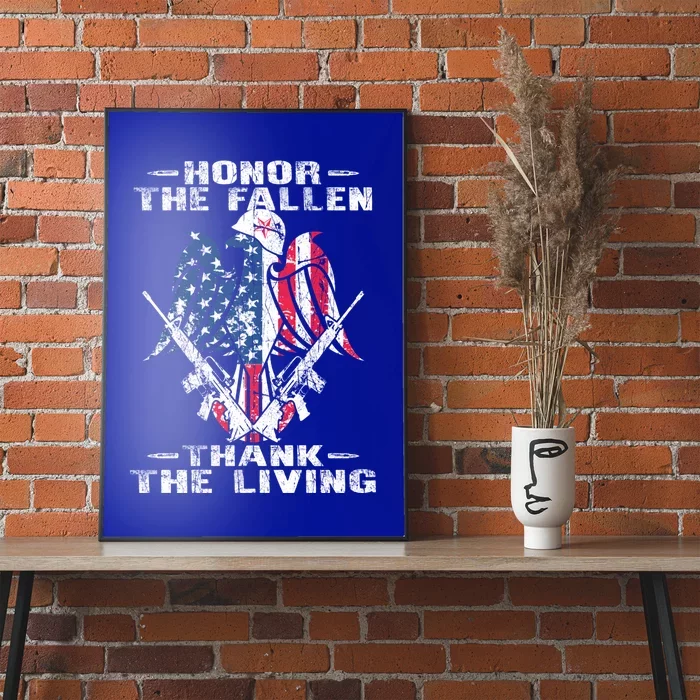 Honor The Fallen Thank The Living Patriotic American Veteran Gift Poster