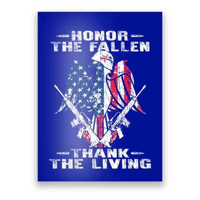 Honor The Fallen Thank The Living Patriotic American Veteran Gift Poster